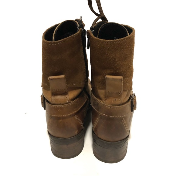 Taos Crave Golden Tan Leather Combat Boots - Picture 4 of 9